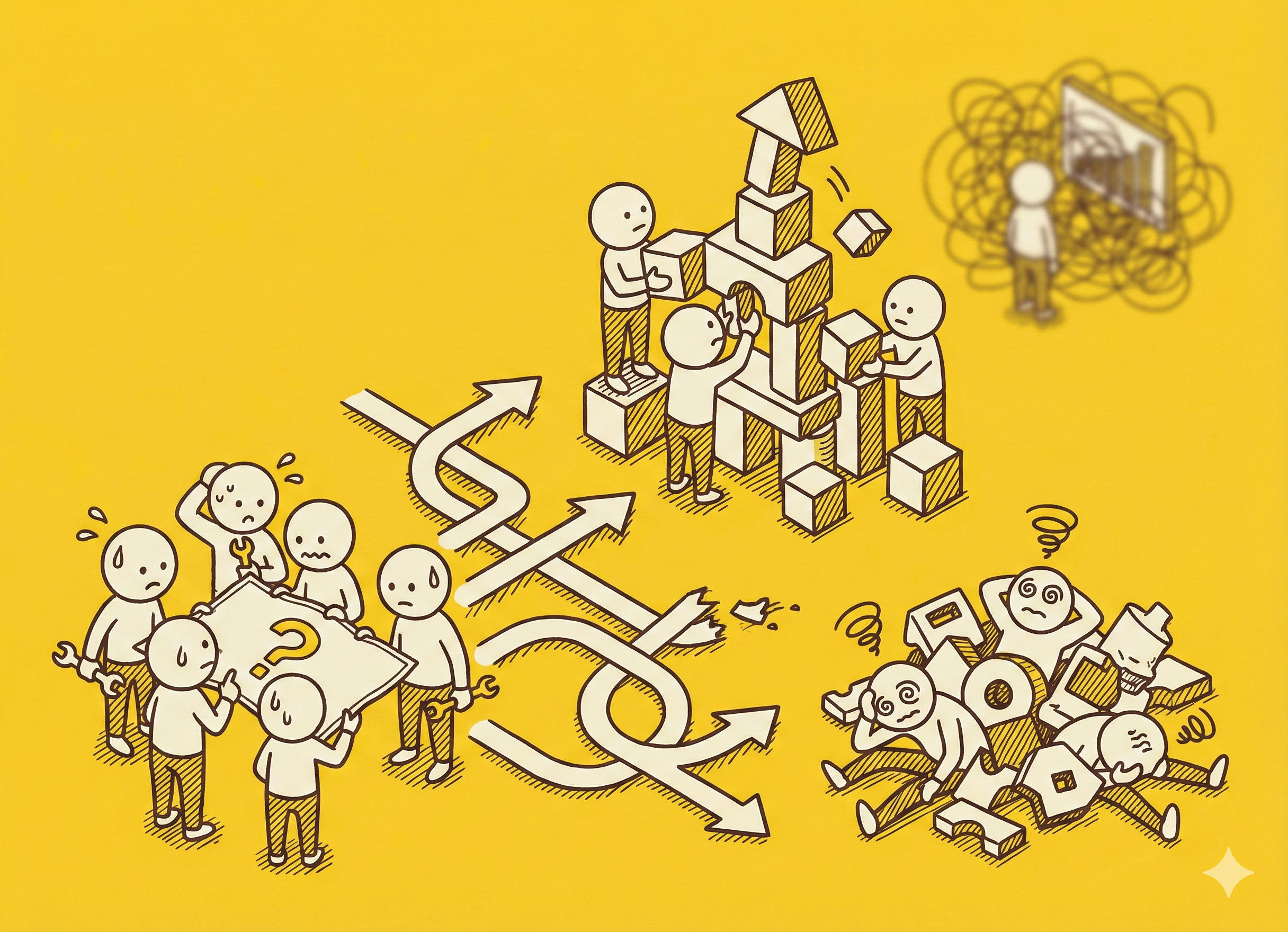 完成形が見えない問題のイラスト